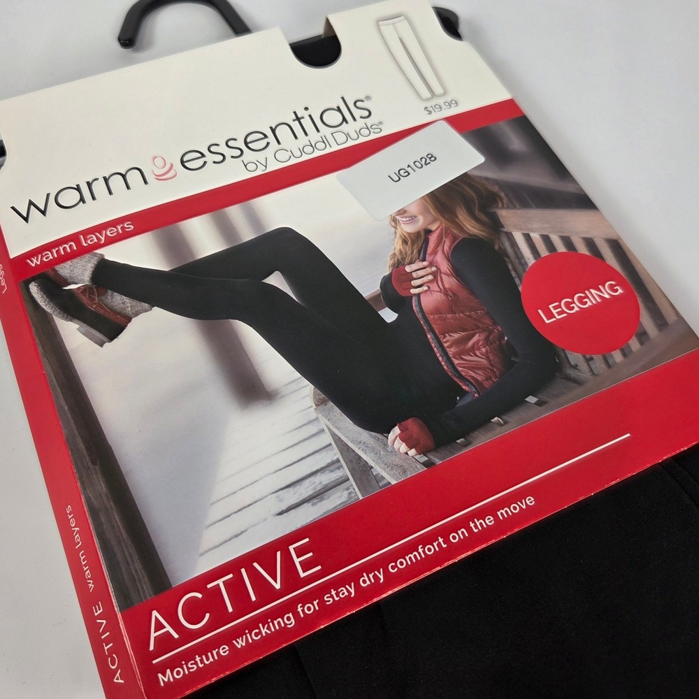 Cuddl Duds Warm Essentials Active Black Thermal Leggings Base Layer Small NIB